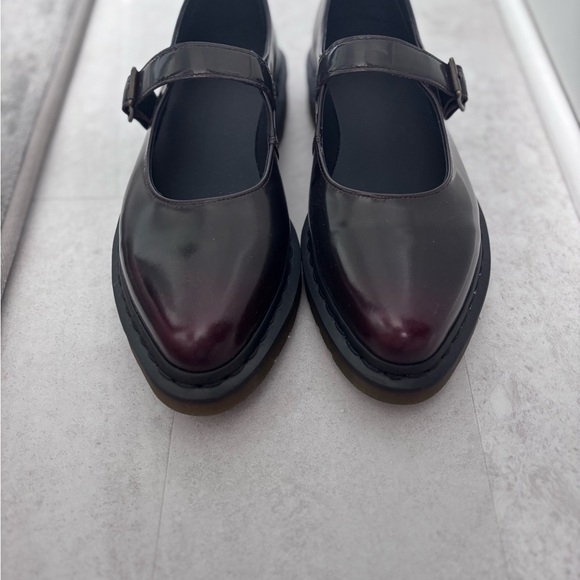 Dr. Martens Shoes - Dr. Martens Burgundy Patent Mary Jane Loafers